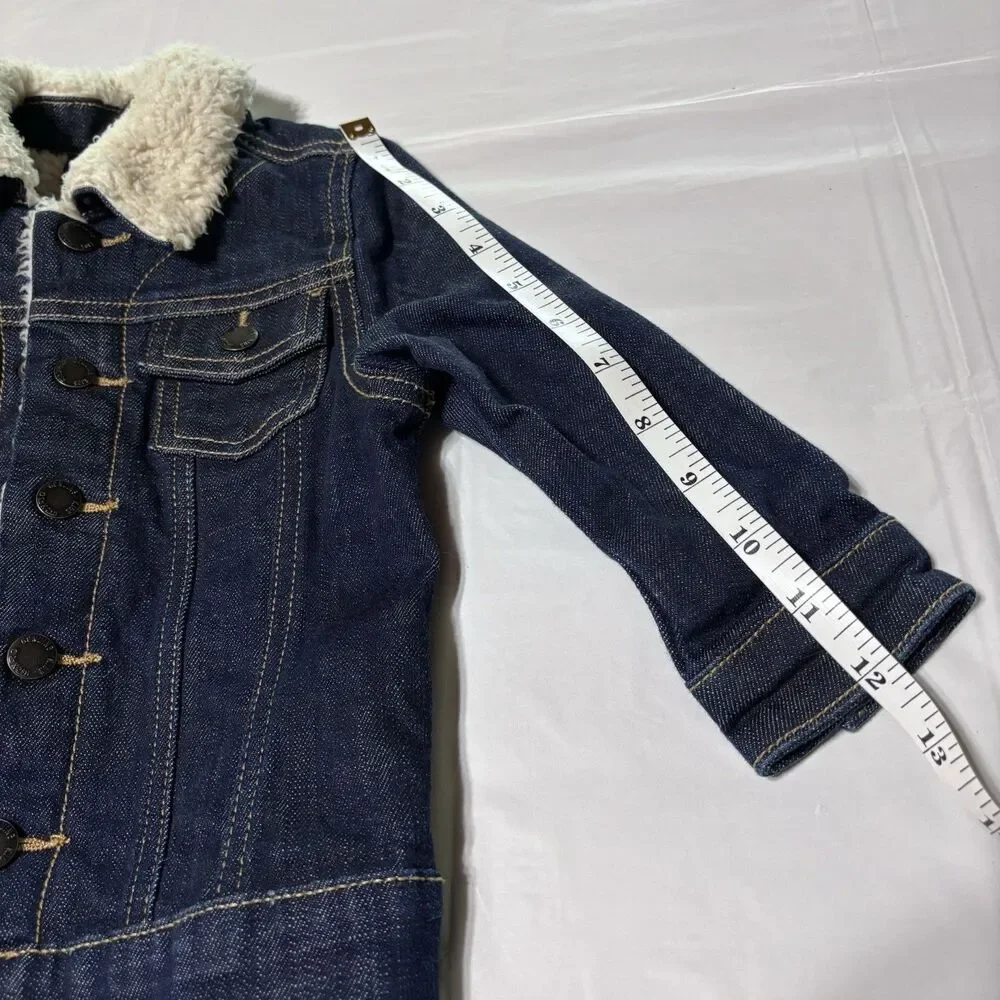 Genuine Kids OshKosh 2T Denim Sherpa Lined Trucker Jacket Blue Toddler Unisex
